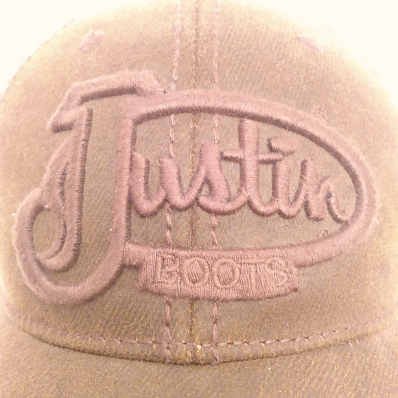 Justin Boots Camo Velcro Strapback Hat Cap - Picture 2 of 8